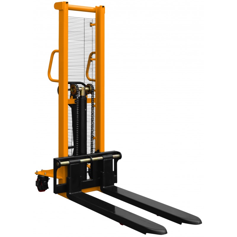 Gerbeur manuel levée 1600mm 1500kg avec fourches réglables